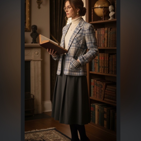 Pendleton Jackets & Blazers - Vtg Pendleton Pure Virgin Wool Plaid Blazer - Old Money Dark Academia - Size 10